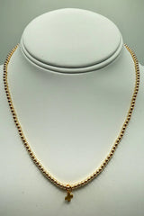 Enewton | 17" Choker Classic Gold 3mm Bead - Signature Cross Gold Charm