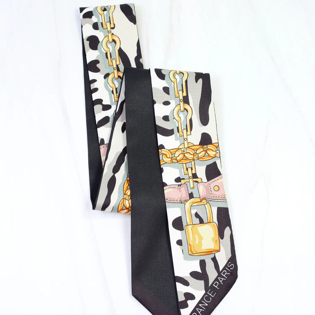 Caroline Hill | Buckle Print Scarf - Black
