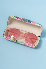 Gold Frame Aviator Sunglasses with Hard Case