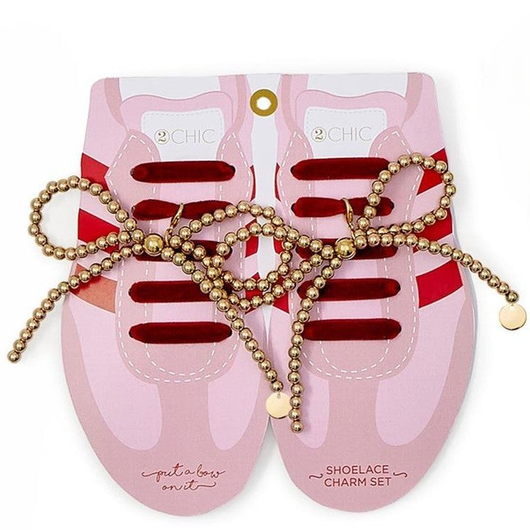 SneakHer Chic Velvet Laces and Bow Charms