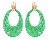 Gradual Oval Raffia Link Earrings