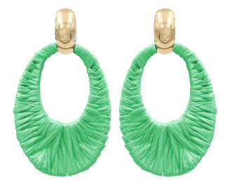 Gradual Oval Raffia Link Earrings