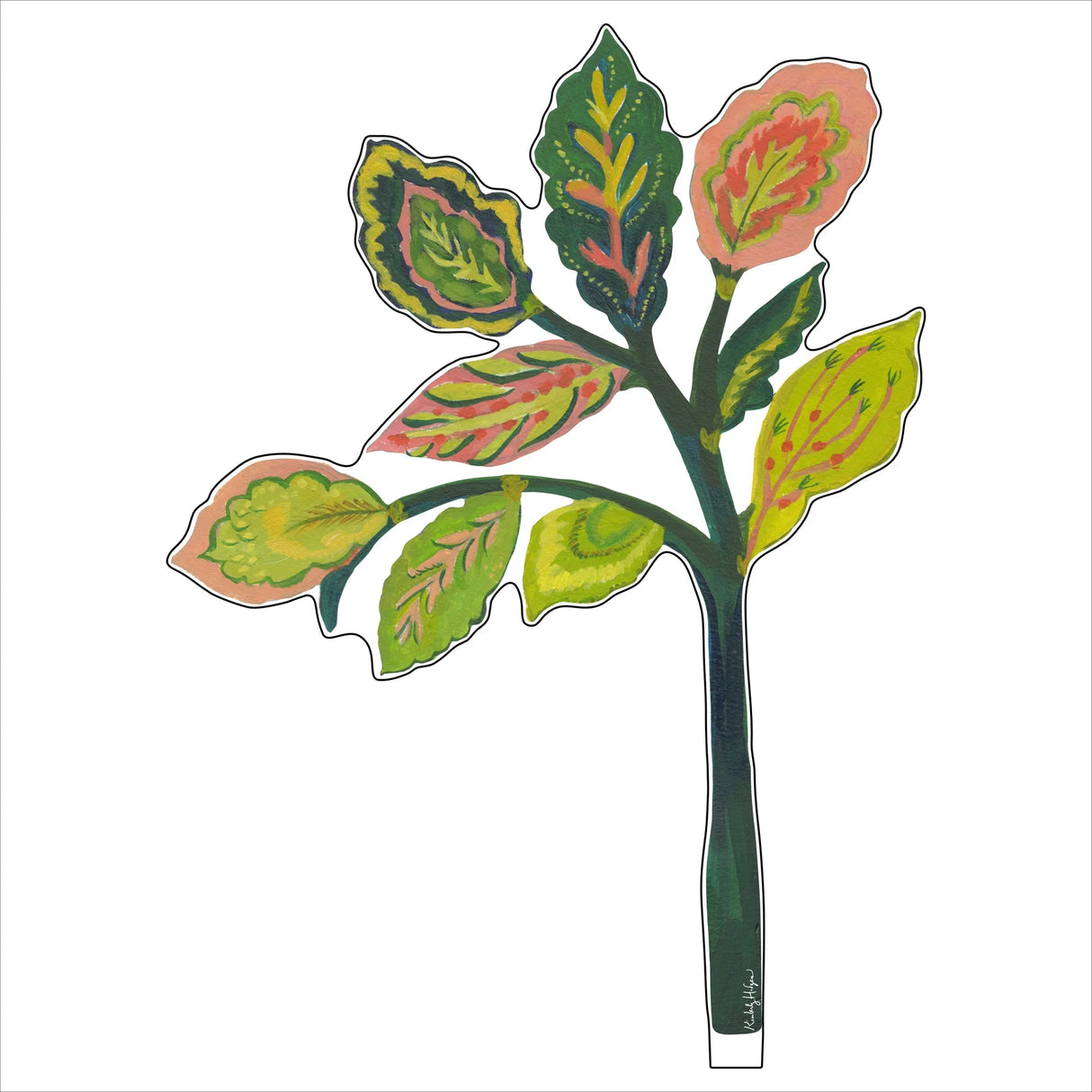 Kimberly Hodges Art | Green Leaves Small Acrylic Flower