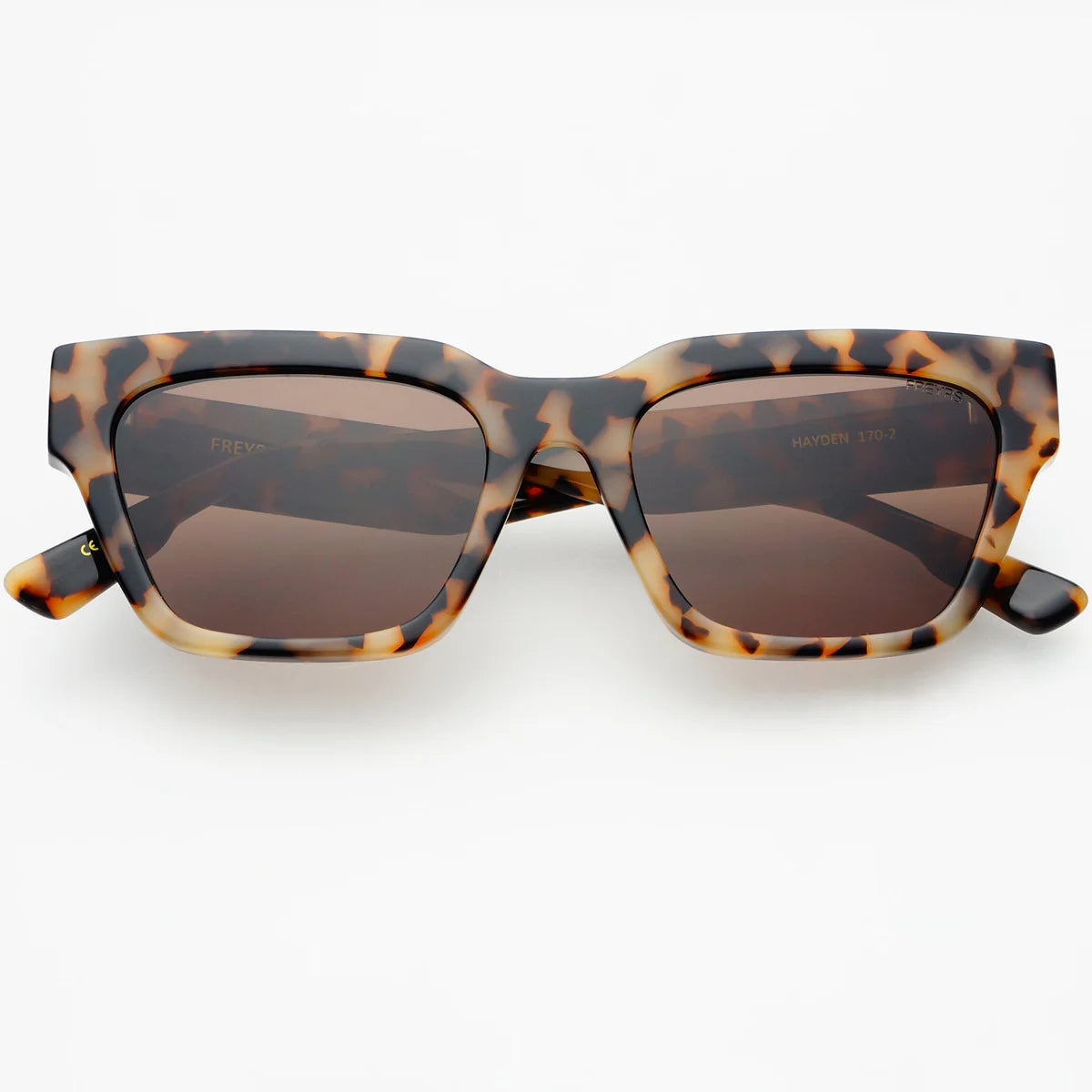 Freyrs | Hayden Unisex Rectangular Sunglasses - Milky Tortoise