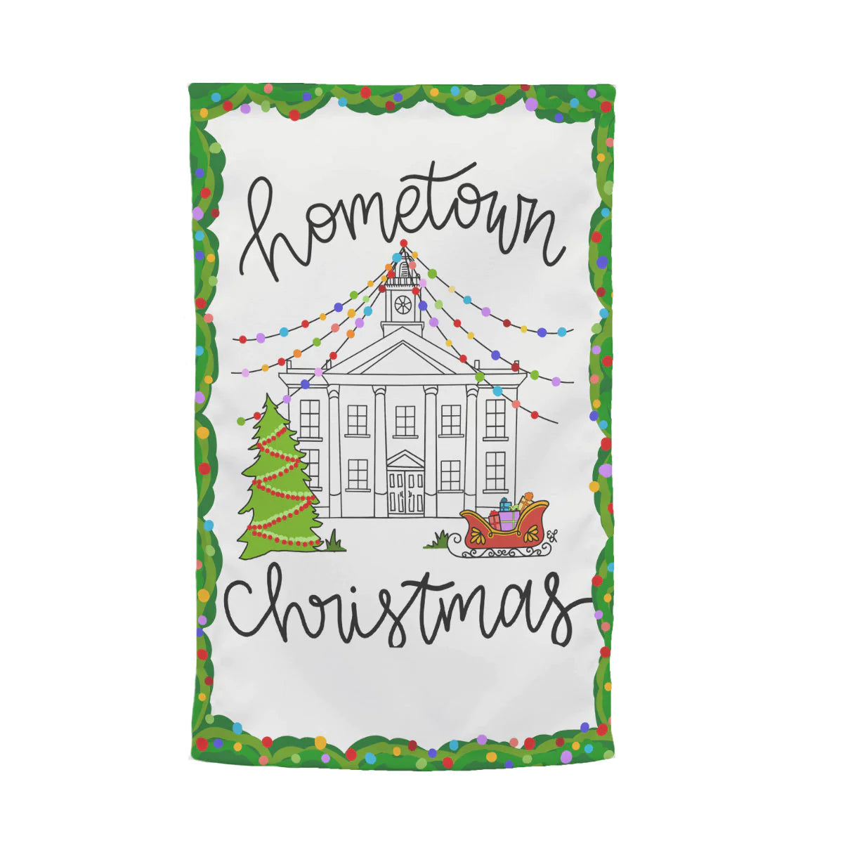 Hometown Christmas Garden Flag