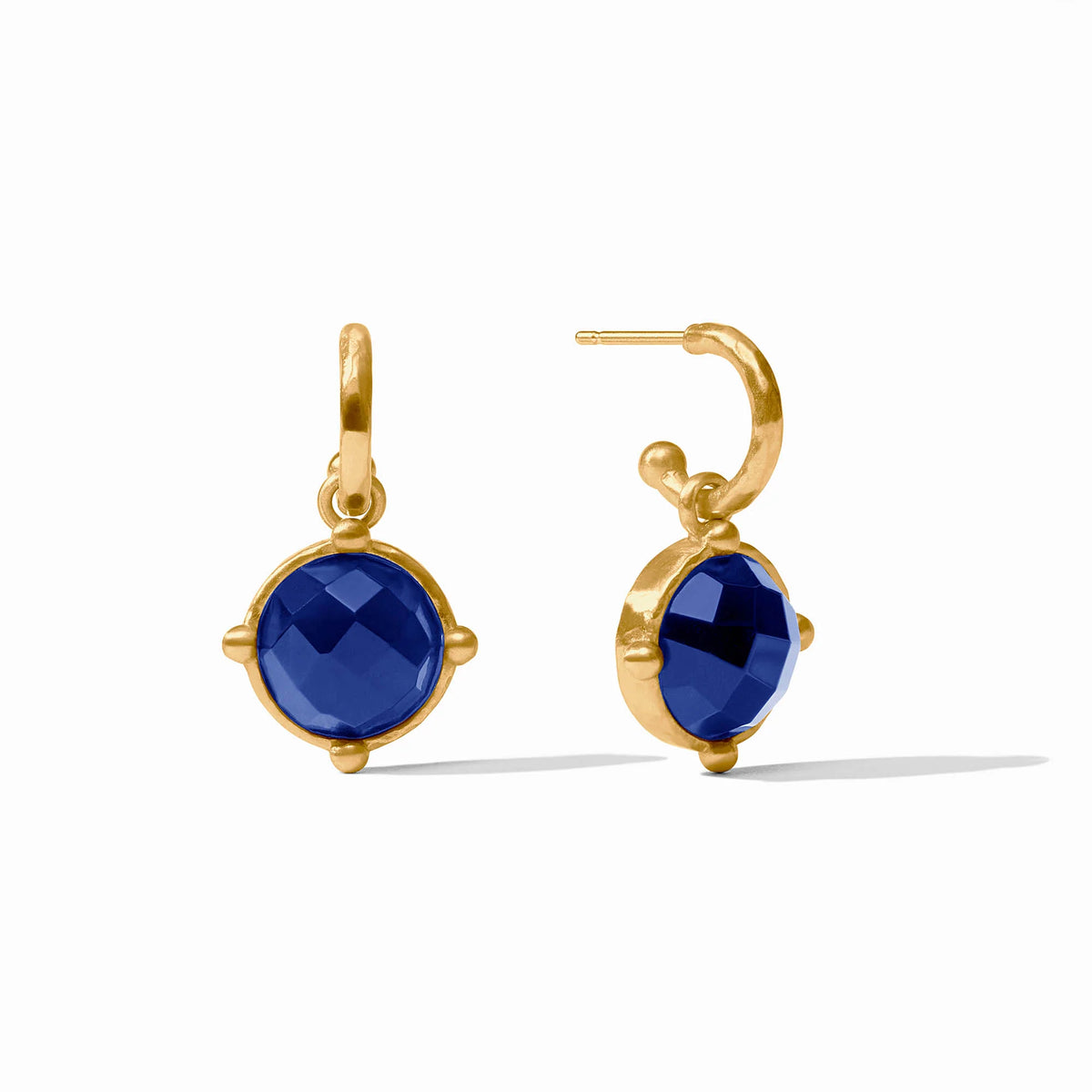 Julie Vos | Honeybee Hoop & Charm Earring - Iridescent Sapphire Blue