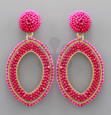 Seed Bead Marquise Earrings
