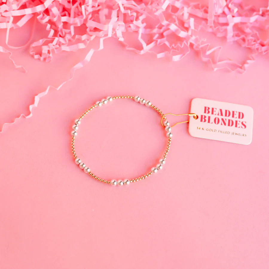 Beaded Blondes | ILY Bracelet Gold with Silver