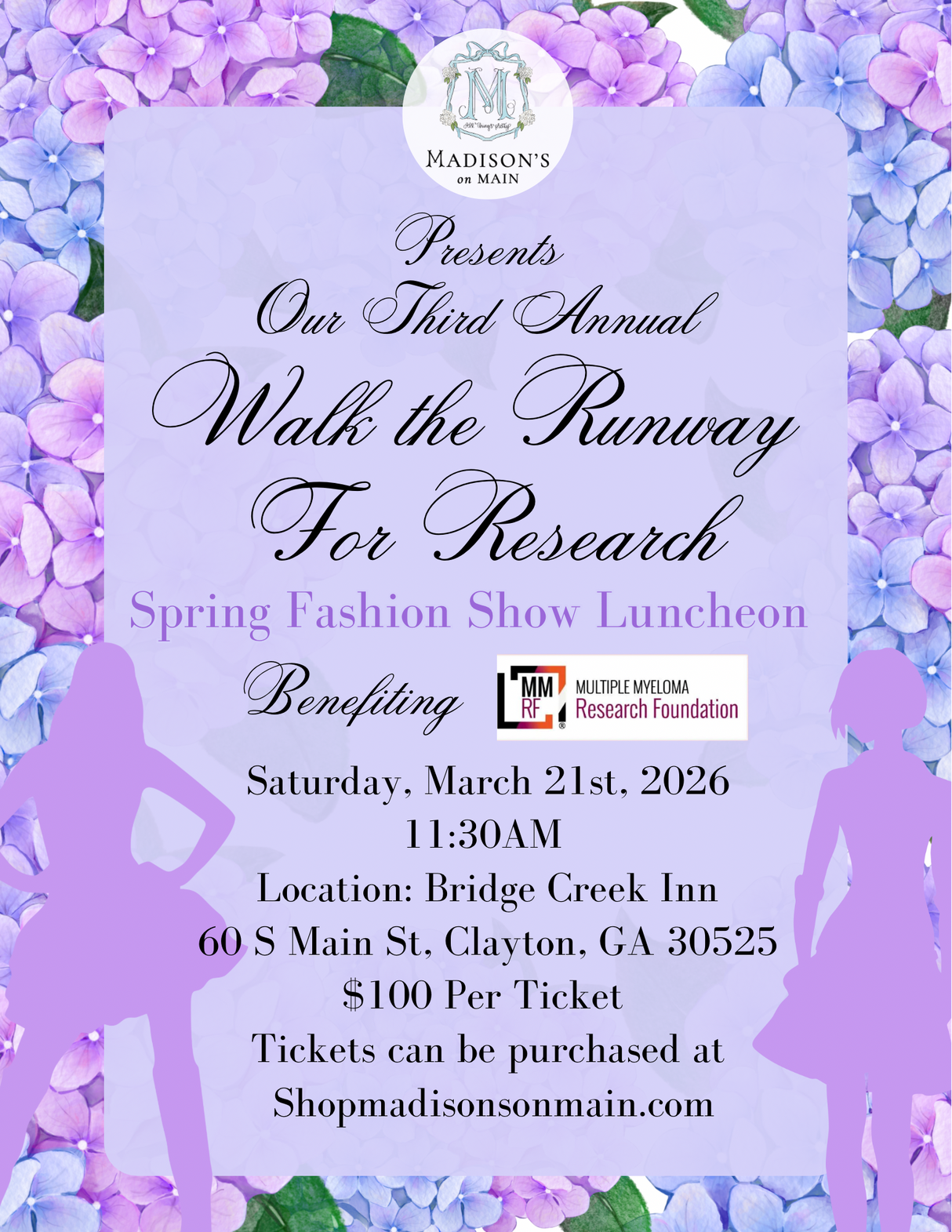 Third Annual Walk the Runway For Research Fashion Show Ticket