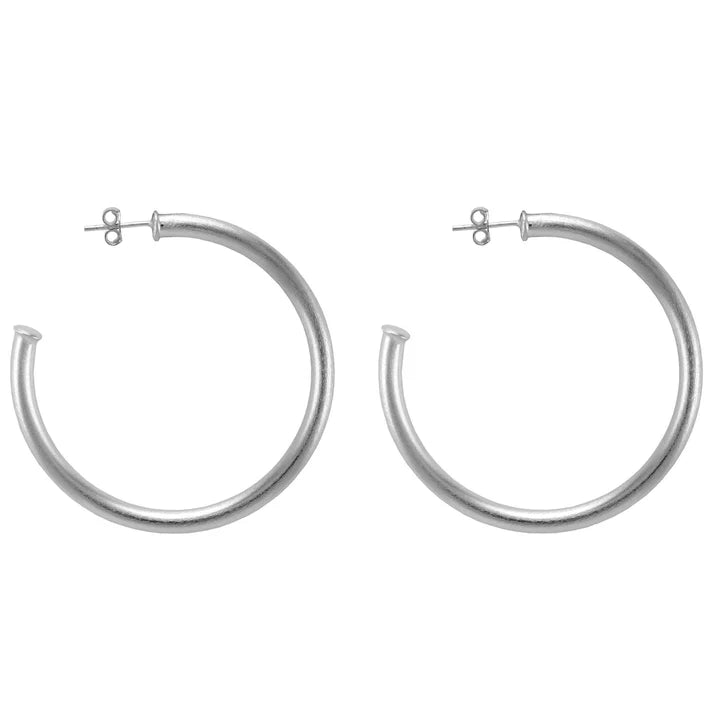 Sheila Fajl | Small Everybody's Favorite Hoops - Brushed Silver Plated