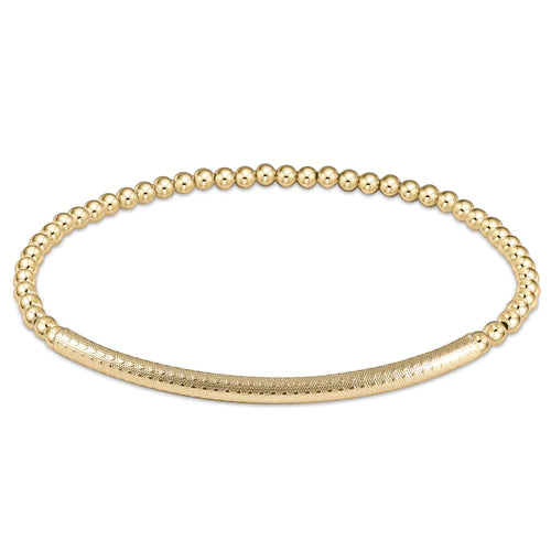 Enewton | Extends Bliss Bar Textured 3mm Bead Bracelet - Gold