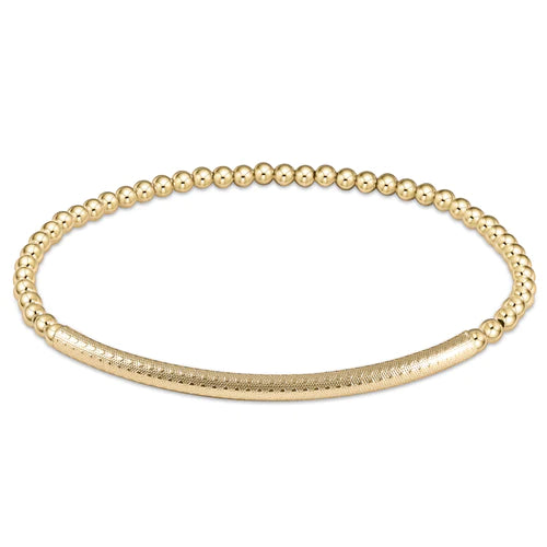 Enewton | Bliss Bar Textured 3mm Bead Bracelet - Gold