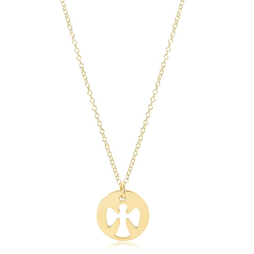 Enewton | 16" Necklace Gold - Guardian Angel Gold Disc