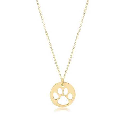 Enewton | 16" Necklace Gold - Paw Print Gold Disc