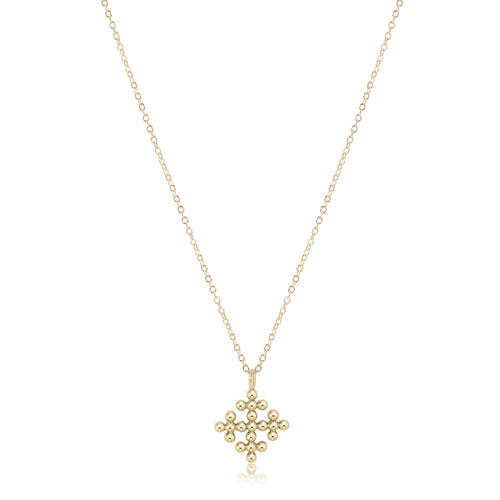 Enewton | 16" Necklace Gold - Classic Beaded Signature Cross Encompass Gold Charm