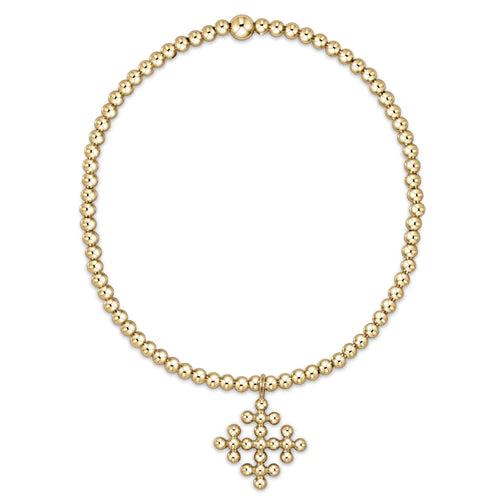 Enewton | Classic Gold 2.5mm Bead Bracelet- Classic Beaded Signature Cross Encompass Gold Charm