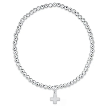 Enewton | Extends Classic Sterling 3mm Bead Bracelet - Signature Cross Sterling Charm