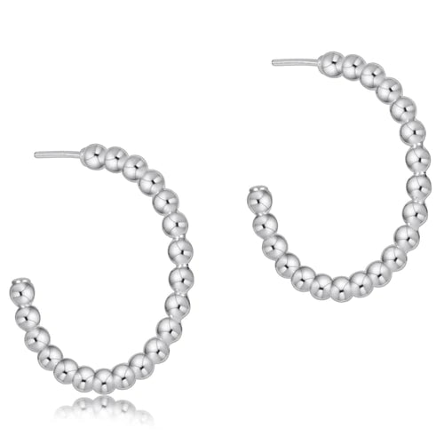 Enewton | Beaded Classic 1.25" Post Hoop - 4mm Sterling