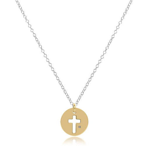 Enewton | 16" Necklace Sterling Mixed Metal - Blessed Gold Disc