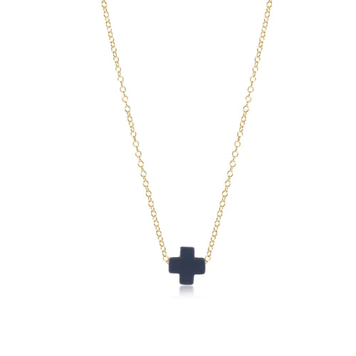 Enewton | 16" Necklace Gold - Signature Cross Navy