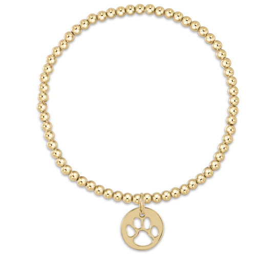 Enewton | Classic Gold 3mm Bead Bracelet - Paw Print Gold Disc