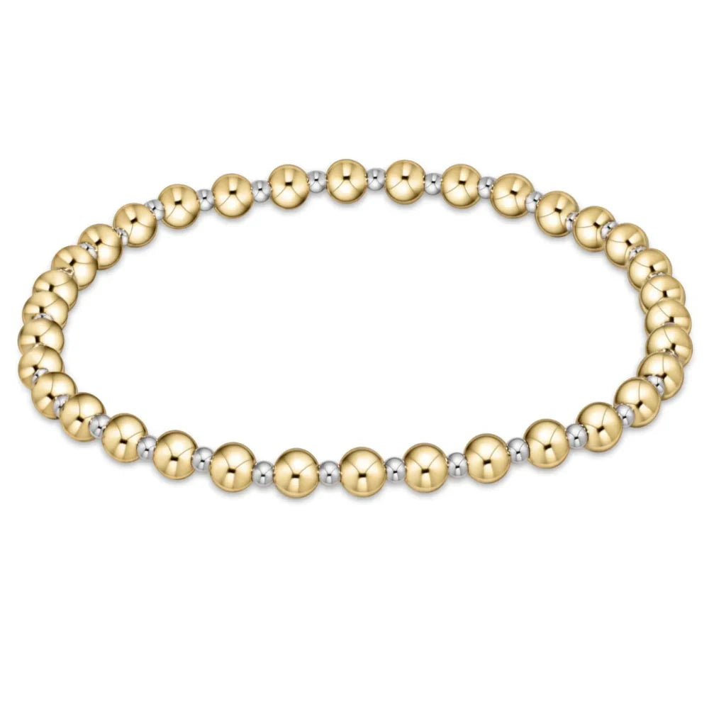 Enewton | Extends Classic Grateful Pattern 4mm Bead Bracelet - Mixed Metal