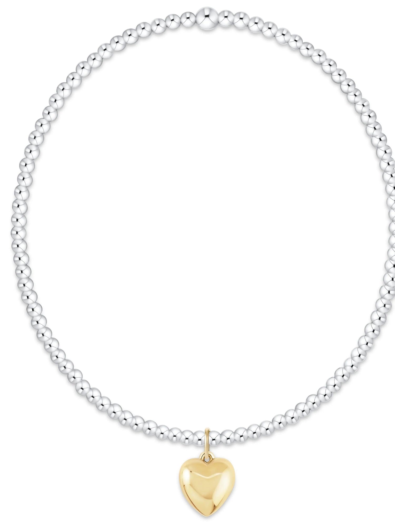 Enewton | Classic Mixed Metal 2mm Bracelet | Love Plush Small Gold Charm
