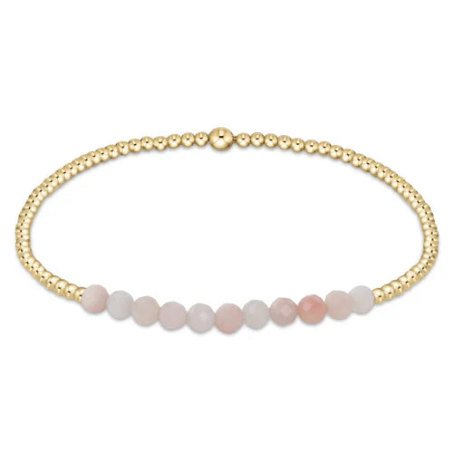 Enewton | Gold Bliss 2mm Bead Bracelet - Pink Opal