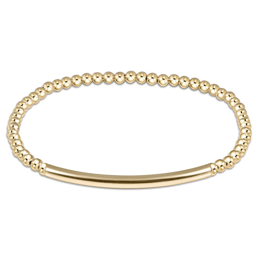 Classic Gold 3 mm Bead Bracelet- Bliss Bar Smooth