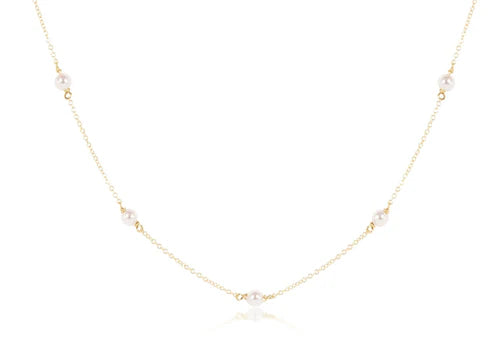 Enewton | 17" Choker Simplicity Chain Gold - 4mm Pearl