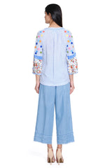 John Mark | Frayed Hem Wide Leg Pant