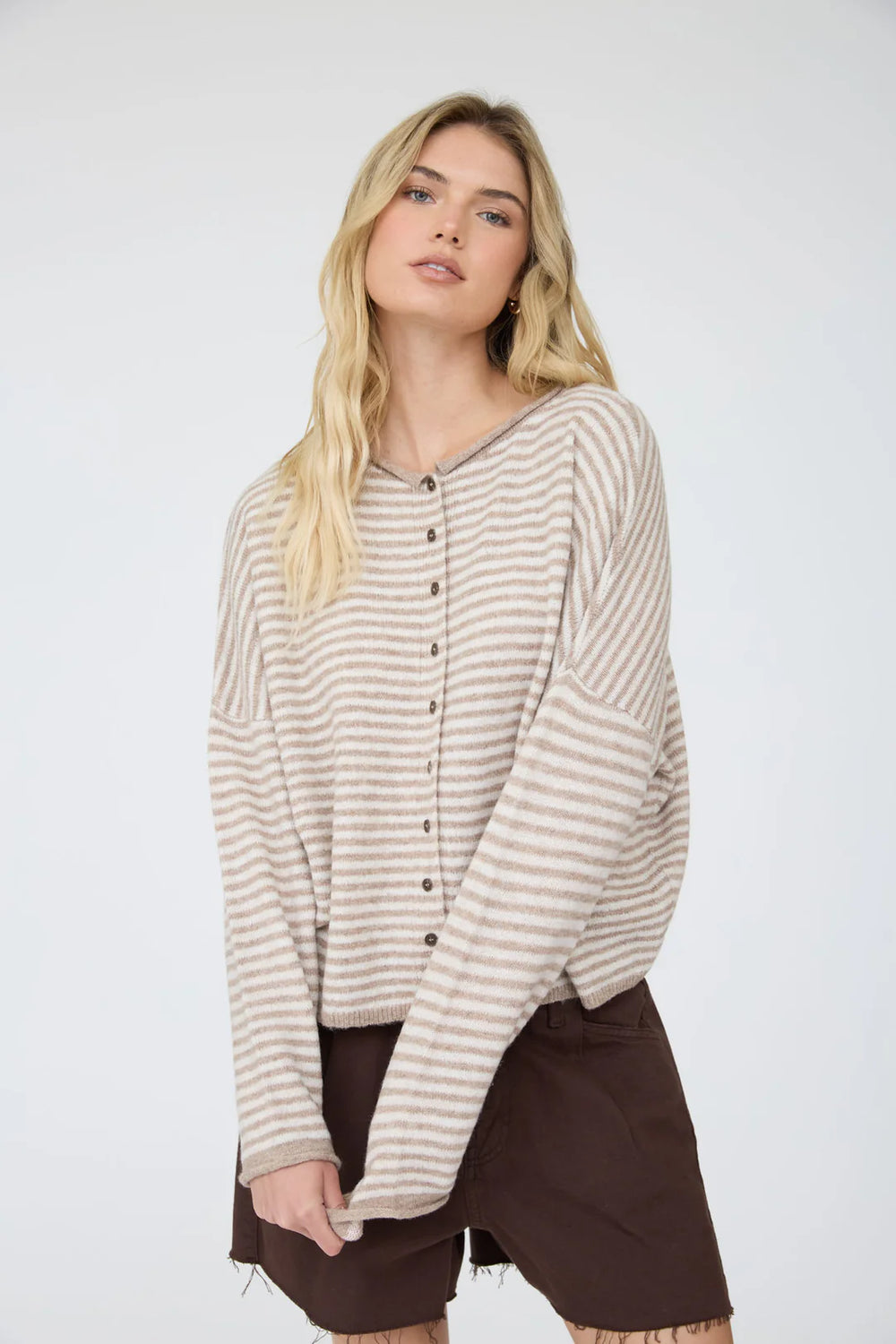 Coralie Striped Knit Cardigan