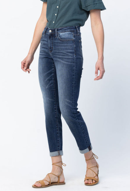 Judy Blue | Mid-Rise Cuffed Basic Jeans