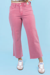 Judy Blue | High Waisted Raw Hem Crop Wide