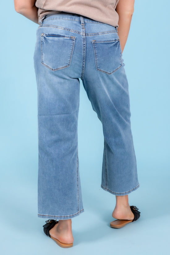 Judy Blue | High Waist Double Waistband Crop Wide Leg Jeans