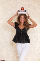 The Wren Button Top