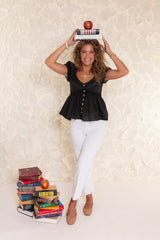 The Wren Button Top