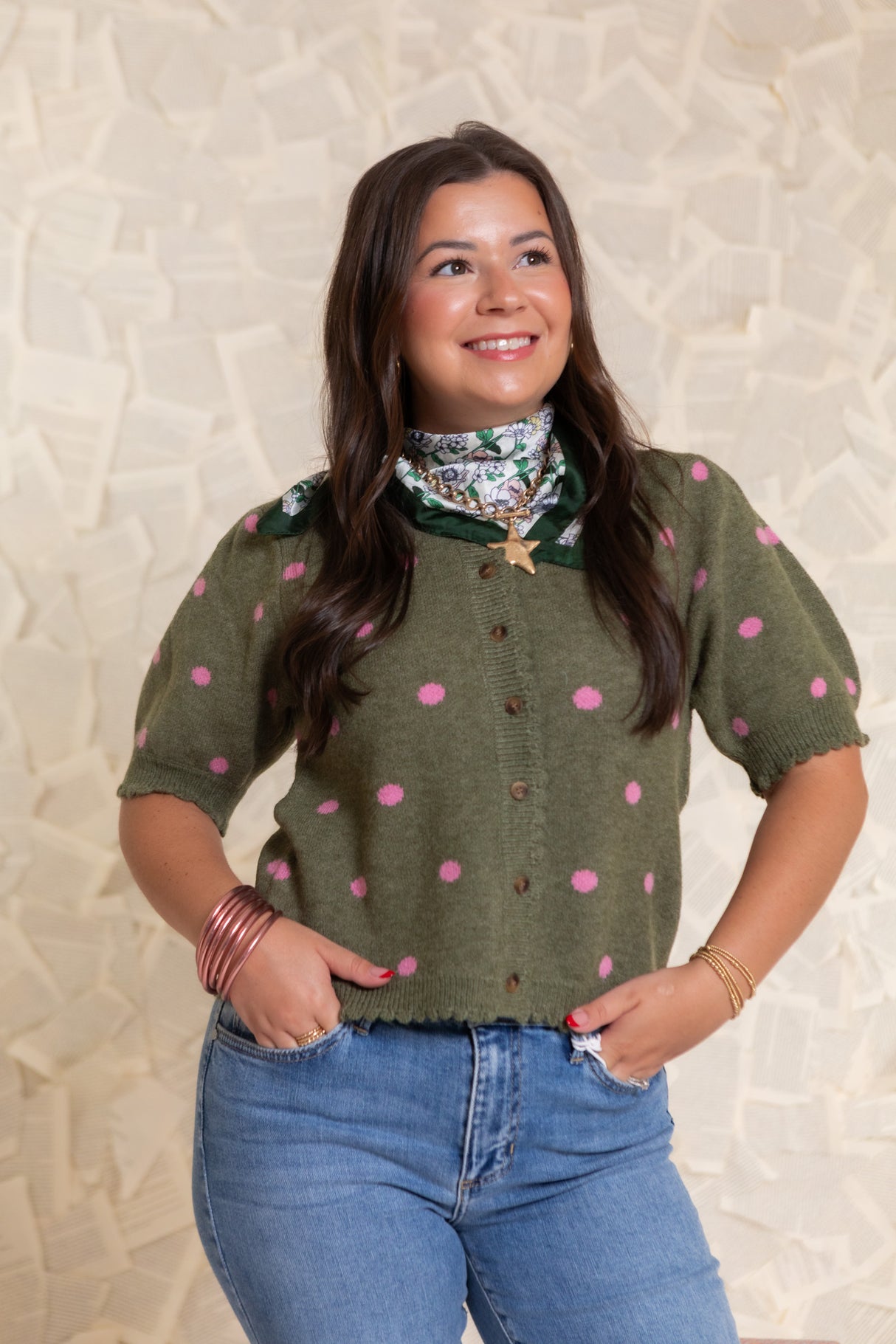 Rosalie Dot Knit Cardigan