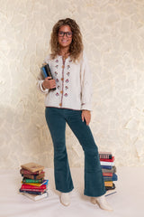 Elodie Embroidered Knit Cardigan