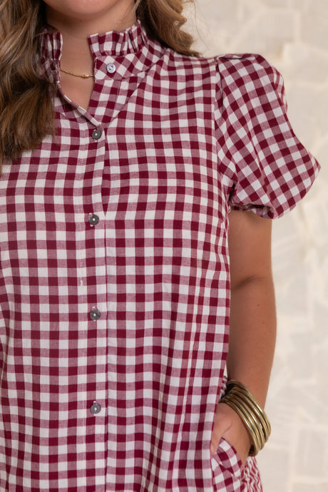 Camellia Check Midi Dress