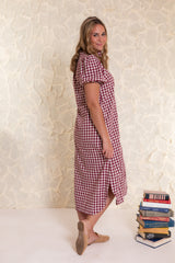 Camellia Check Midi Dress
