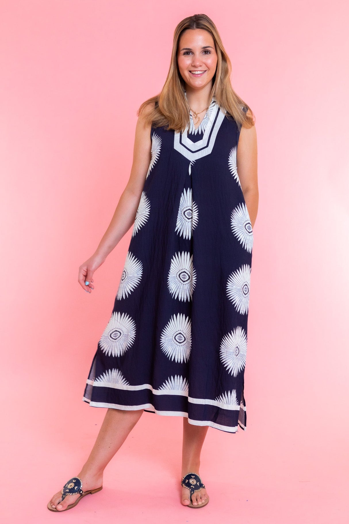 Delaney Shoreline Navy Midi Dress