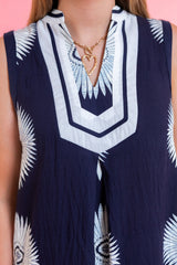 Delaney Shoreline Navy Midi Dress