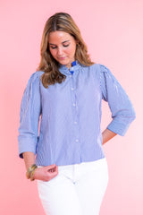 Charlotte Lane Stripe Blouse