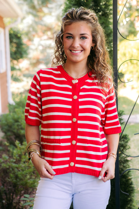 Blythe Striped Knit Cardigan