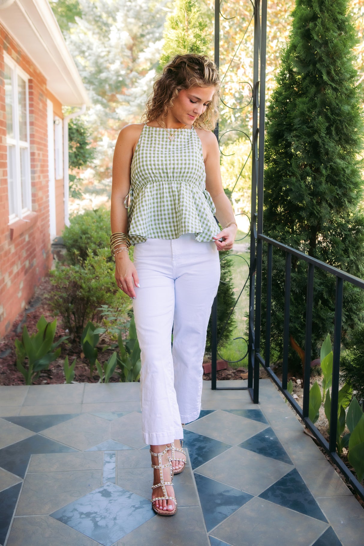 Vivienne Gingham Peplum Top