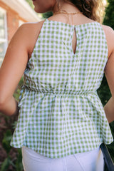 Vivienne Gingham Peplum Top