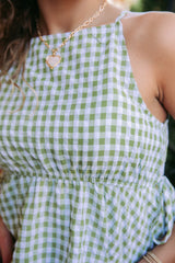 Vivienne Gingham Peplum Top