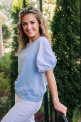 Adeline Striped Contrast Puff Sleeve Top