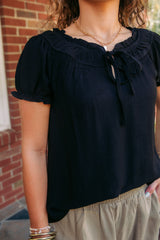 Clara Ruffle Tie Blouse